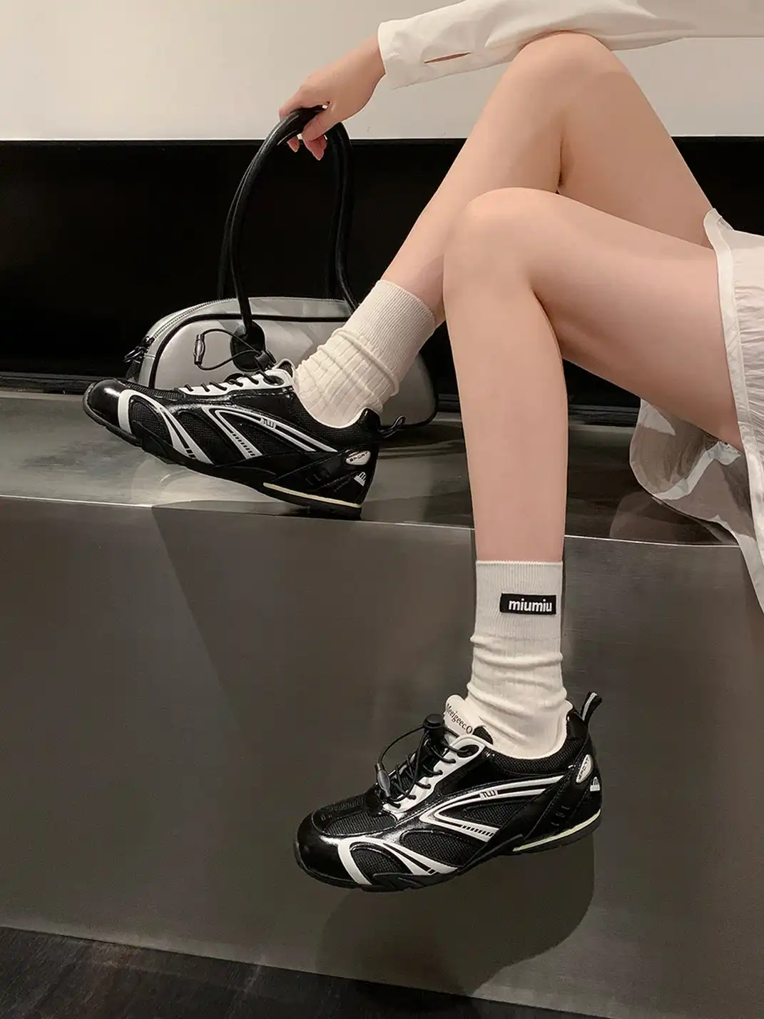 EBLAN | ”Aerodynamics” Quick Lace Racing Trainer-Black