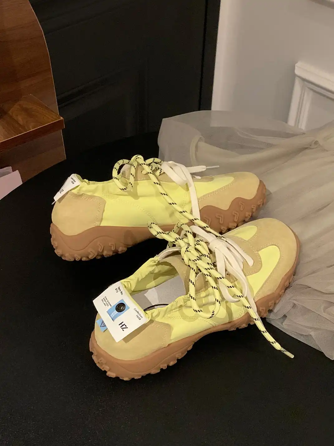 UNCLEWEN | Slip-On Double Laced Trainer With Removable Heightening Insole-Yellow