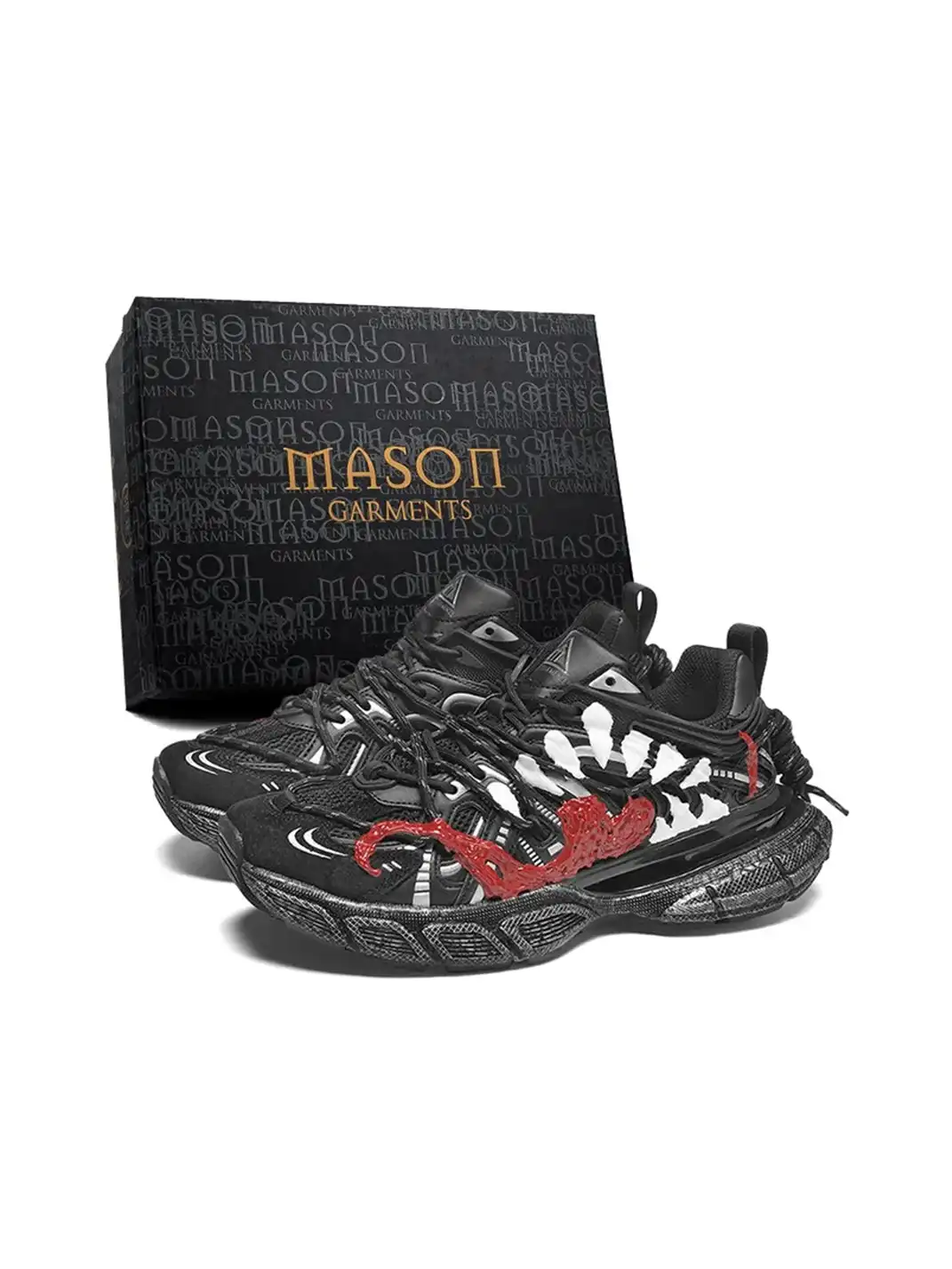 MASON GARMENTS | “Dazzle" Double Laced Chunky Fashion Sneaker-Venom