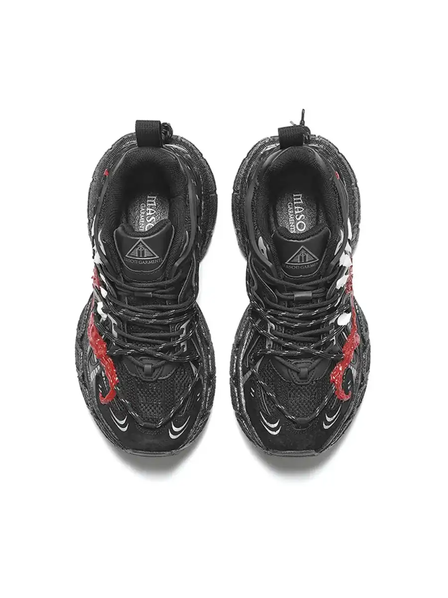 MASON GARMENTS | “Dazzle" Double Laced Chunky Fashion Sneaker-Venom - 4