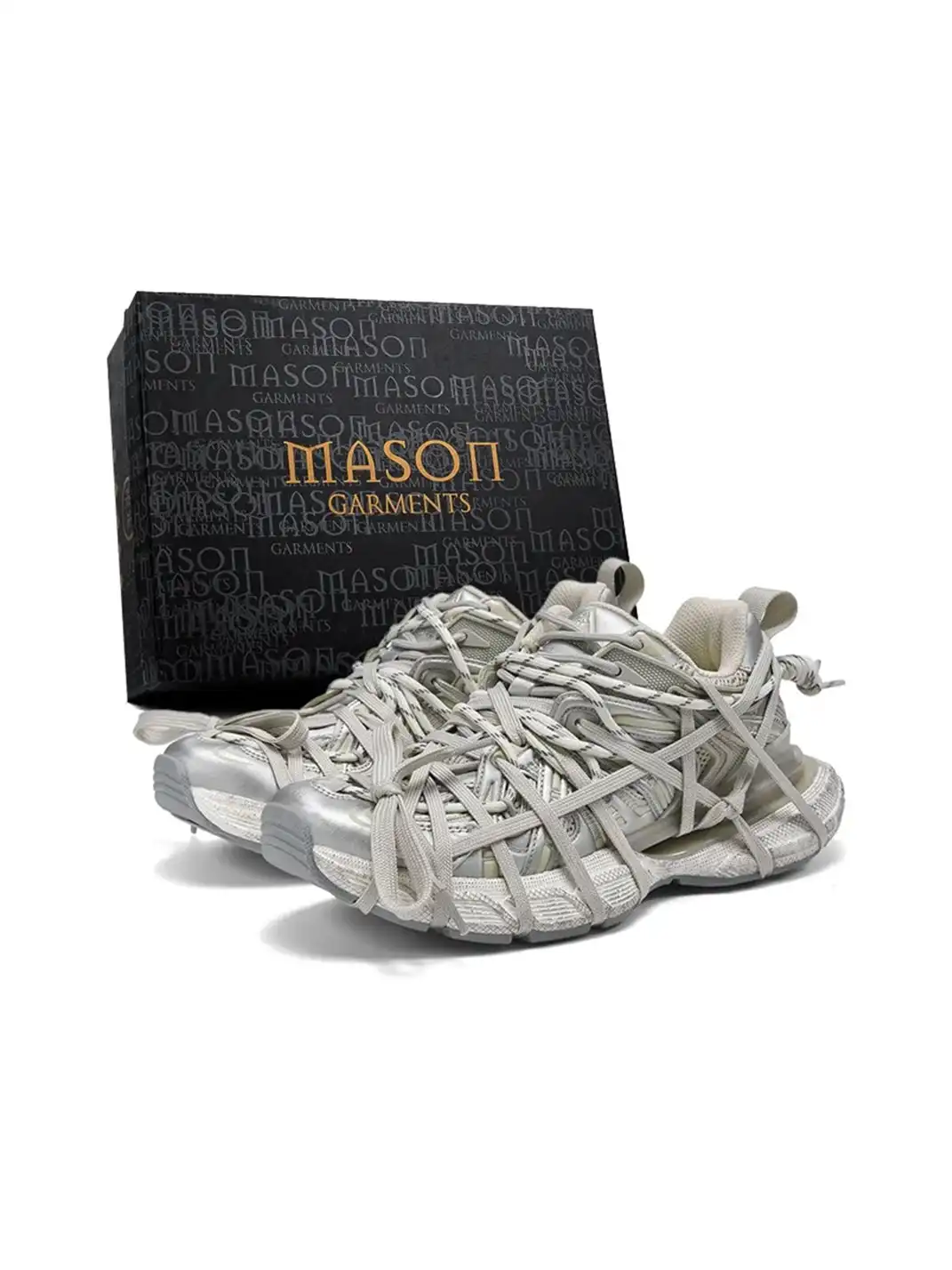 MASON GARMENTS | “Dazzle" Double Laced Chunky Fashion Sneaker-Dragon Skeleton