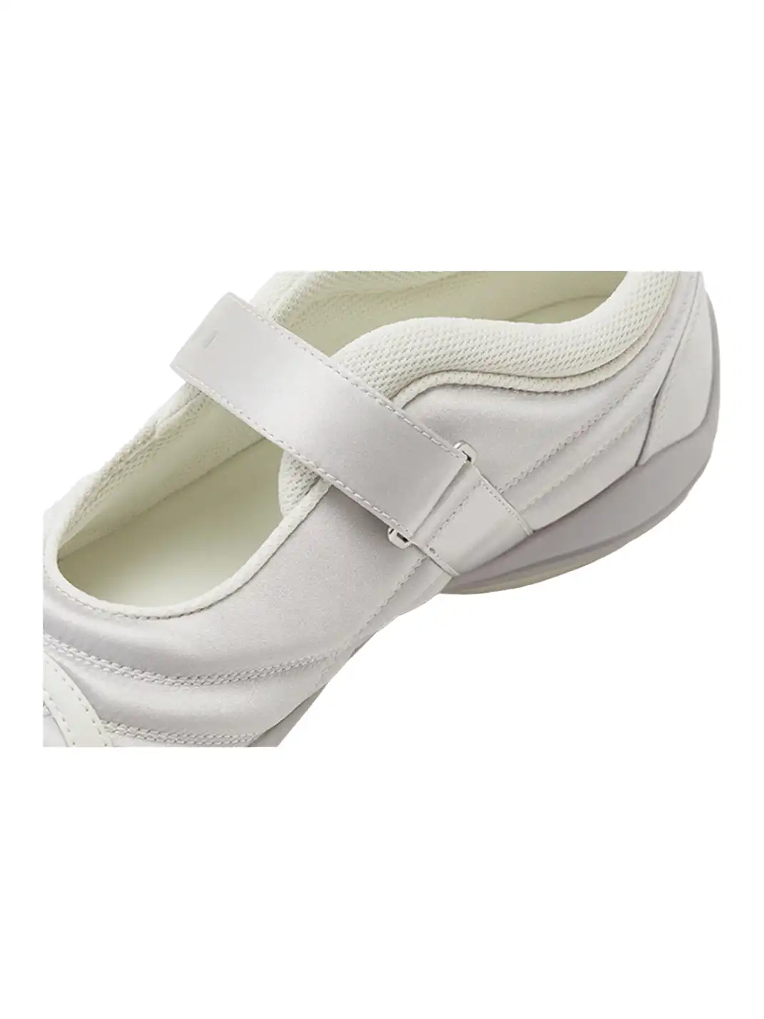 GOODBAI | Hybrid Soccer Ballet Velcro Satin Trainer-White