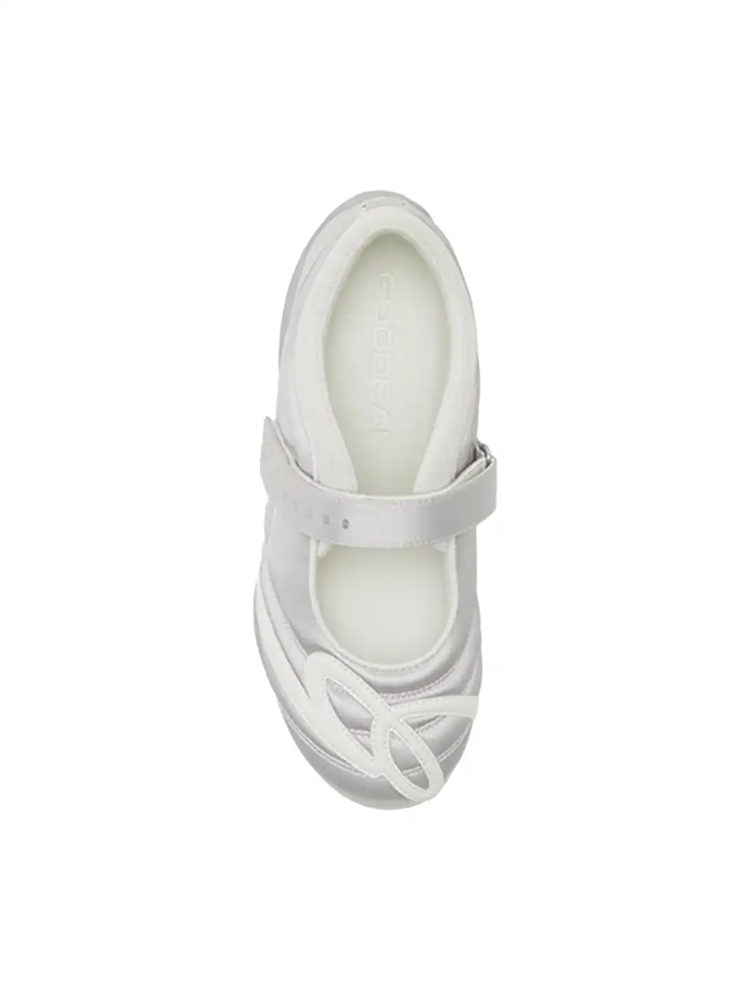 GOODBAI | Hybrid Soccer Ballet Velcro Satin Trainer-White