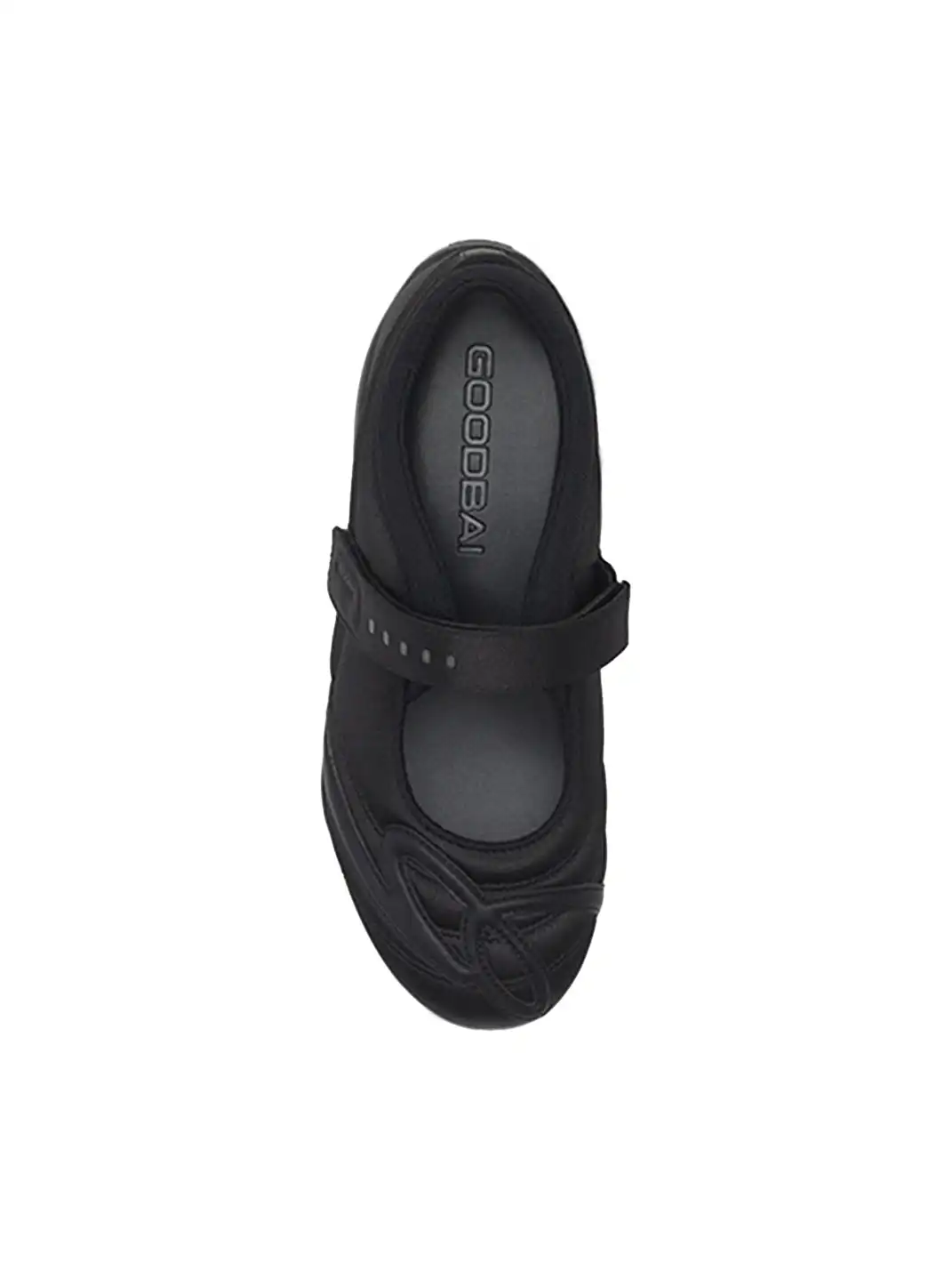 GOODBAI | Hybrid Soccer Ballet Velcro Satin Trainer-Black