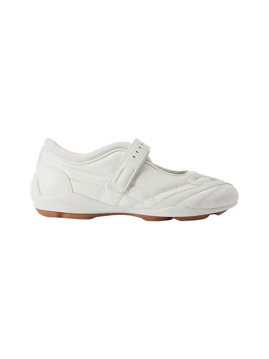 GOODBAI | Hybrid Soccer Ballet Velcro Leather Trainer-White - 2