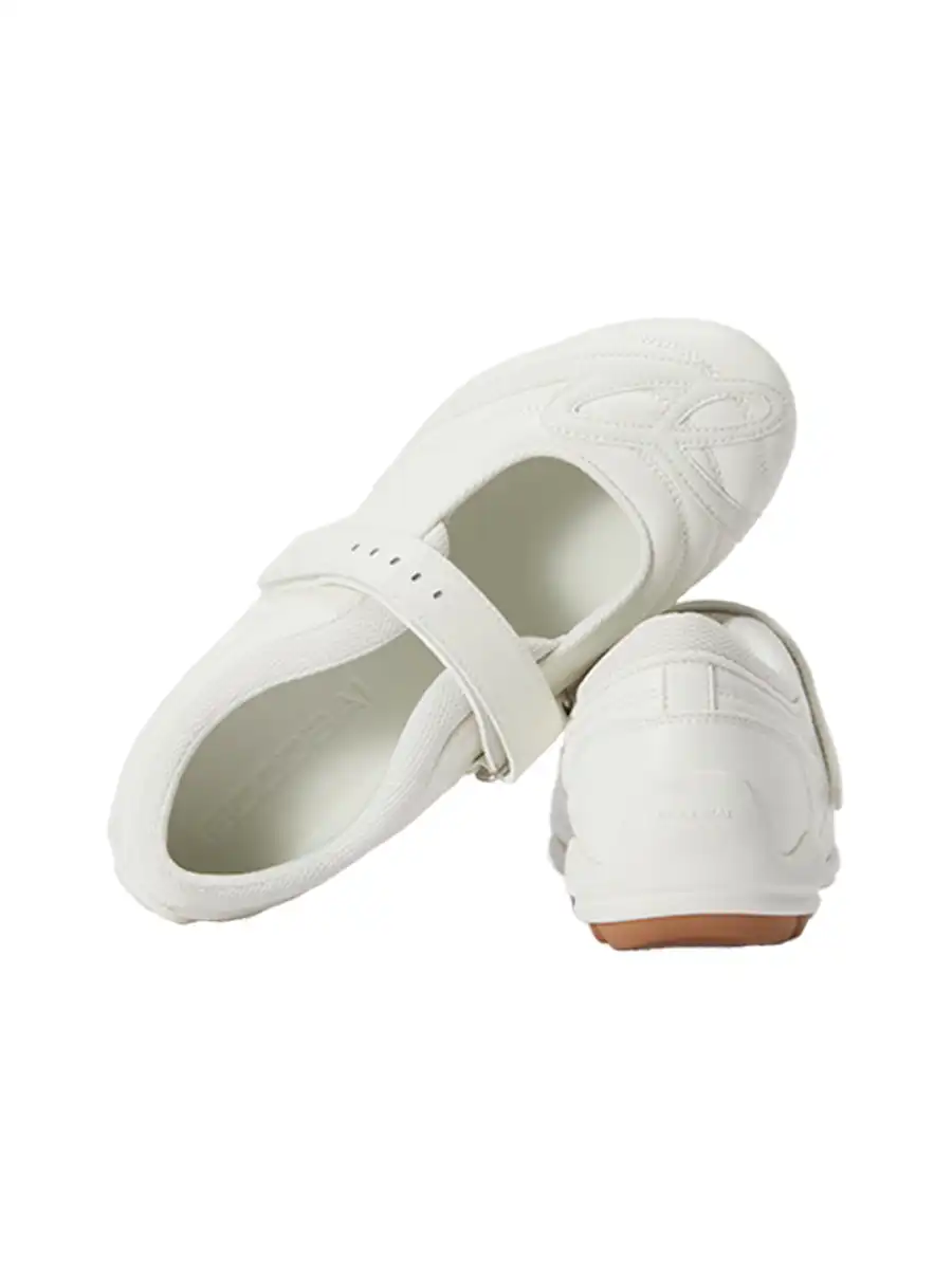 GOODBAI | Hybrid Soccer Ballet Velcro Leather Trainer-White - 3