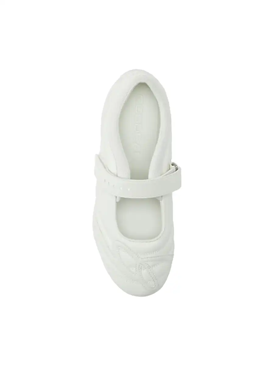 GOODBAI | Hybrid Soccer Ballet Velcro Leather Trainer-White - 4