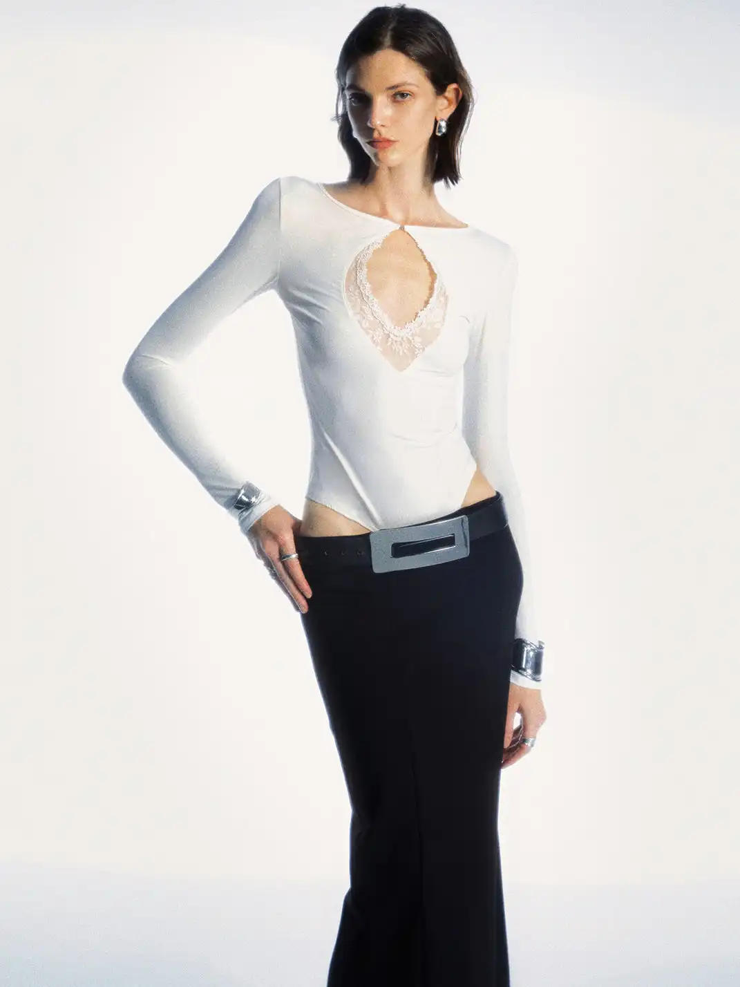 COMMONCE.NET | "Nexus Veil Silhouette No. 2" Laced Reversible Top