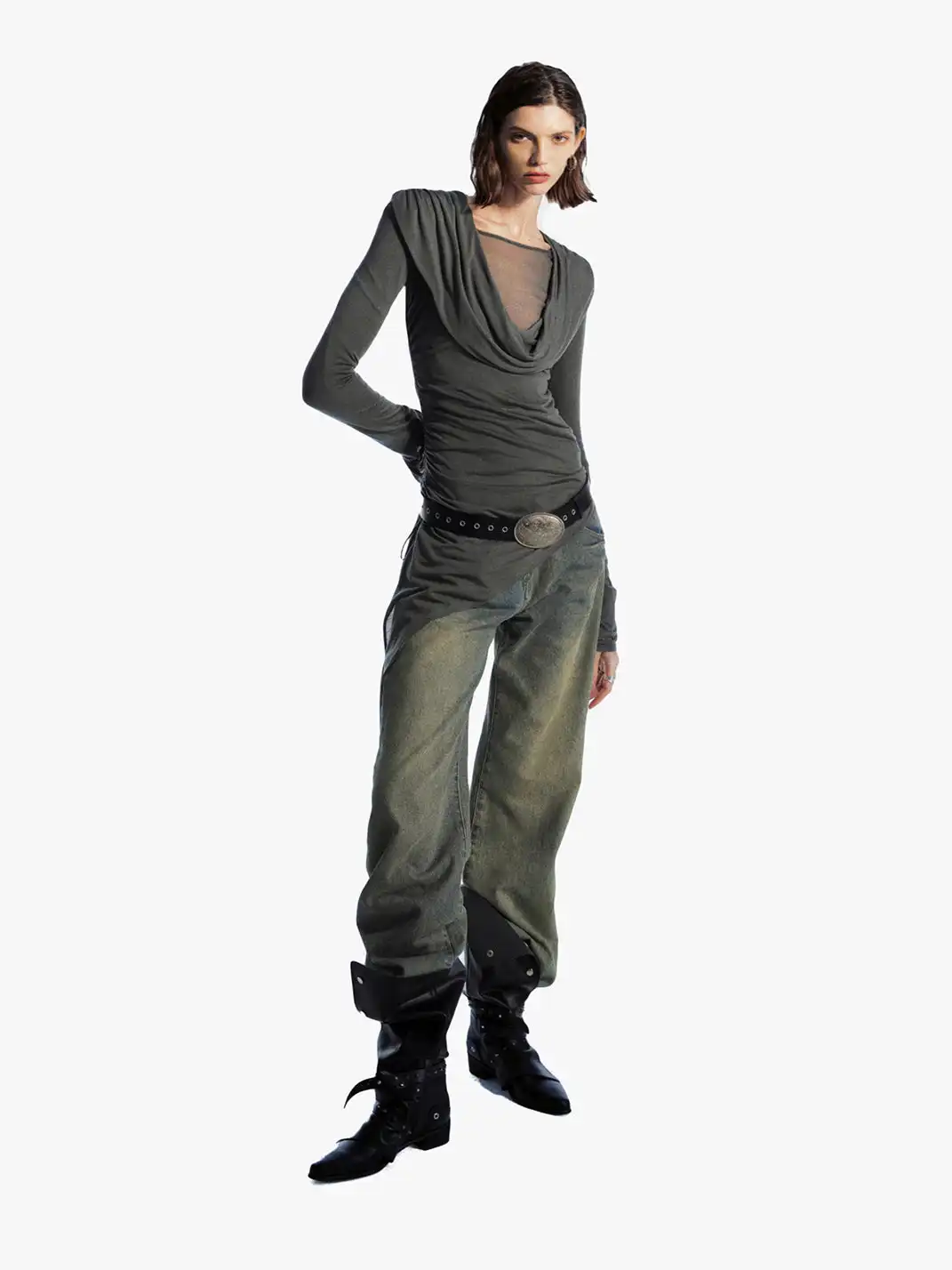 COMMONCE.NET | "Oblique Silhouette No. 3" Asymmetrical Wrinkled Long Sleeve