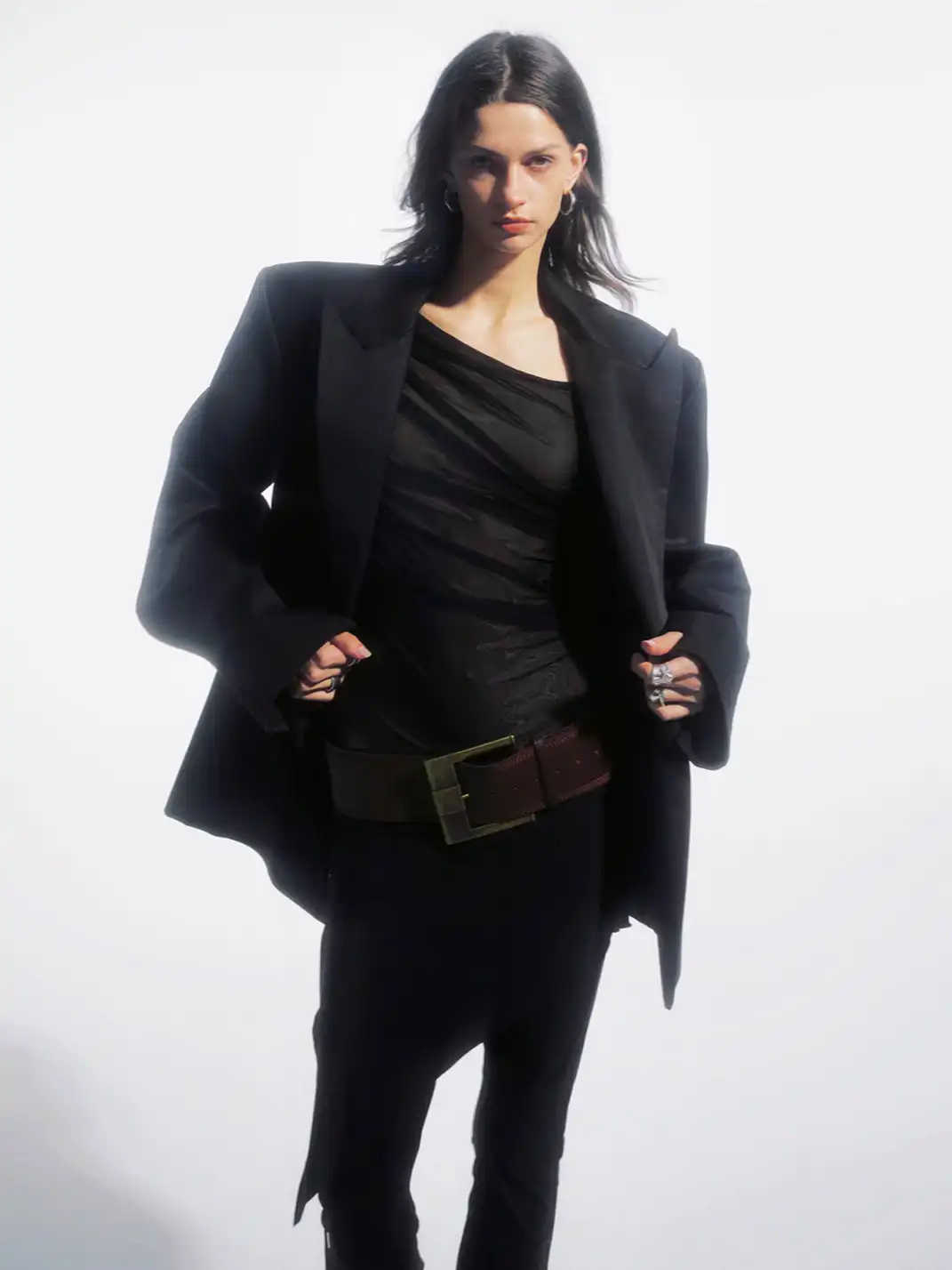 COMMONCE.NET | "Nexus Veil Silhouette No. 5" Asymmetrical Wrinkled Top