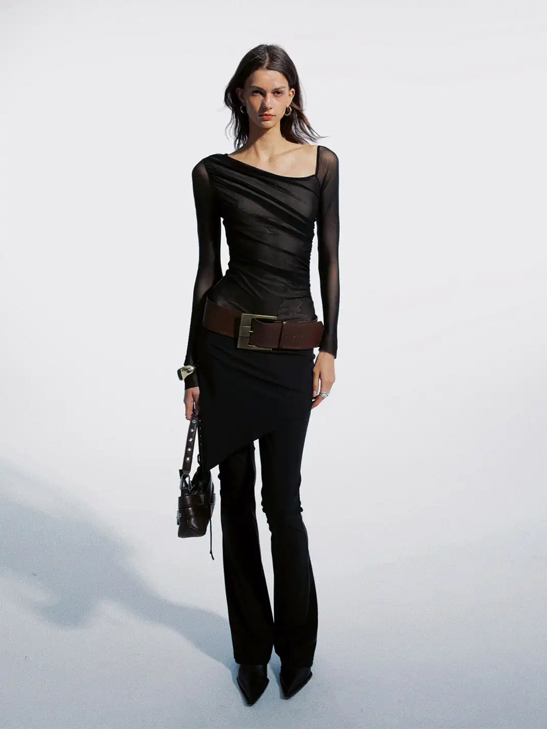 COMMONCE.NET | "Nexus Veil Silhouette No. 5" Asymmetrical Wrinkled Top