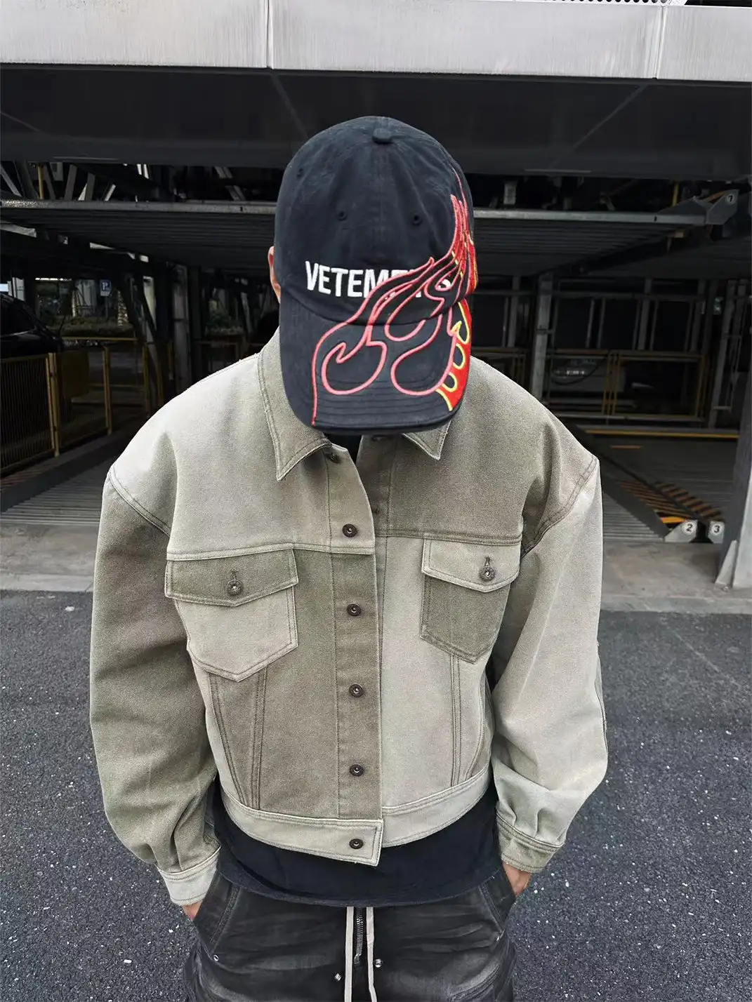 WoosterArchive | Oversized Two-Tone Patchwork Aged Demin Jacket