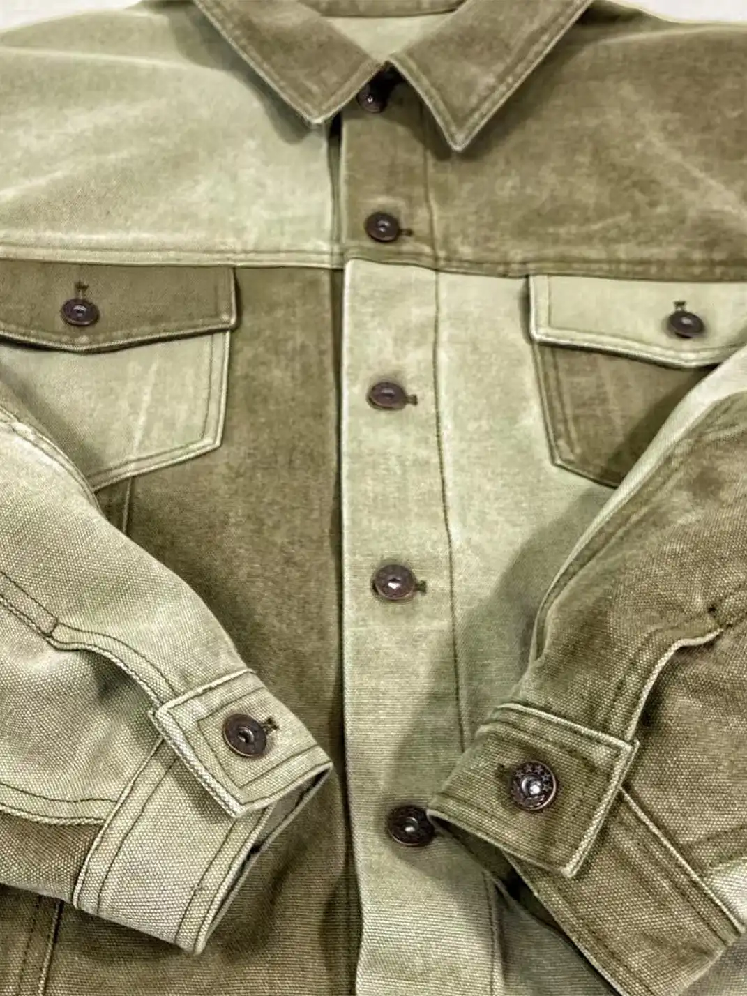 WoosterArchive | Oversized Two-Tone Patchwork Aged Demin Jacket