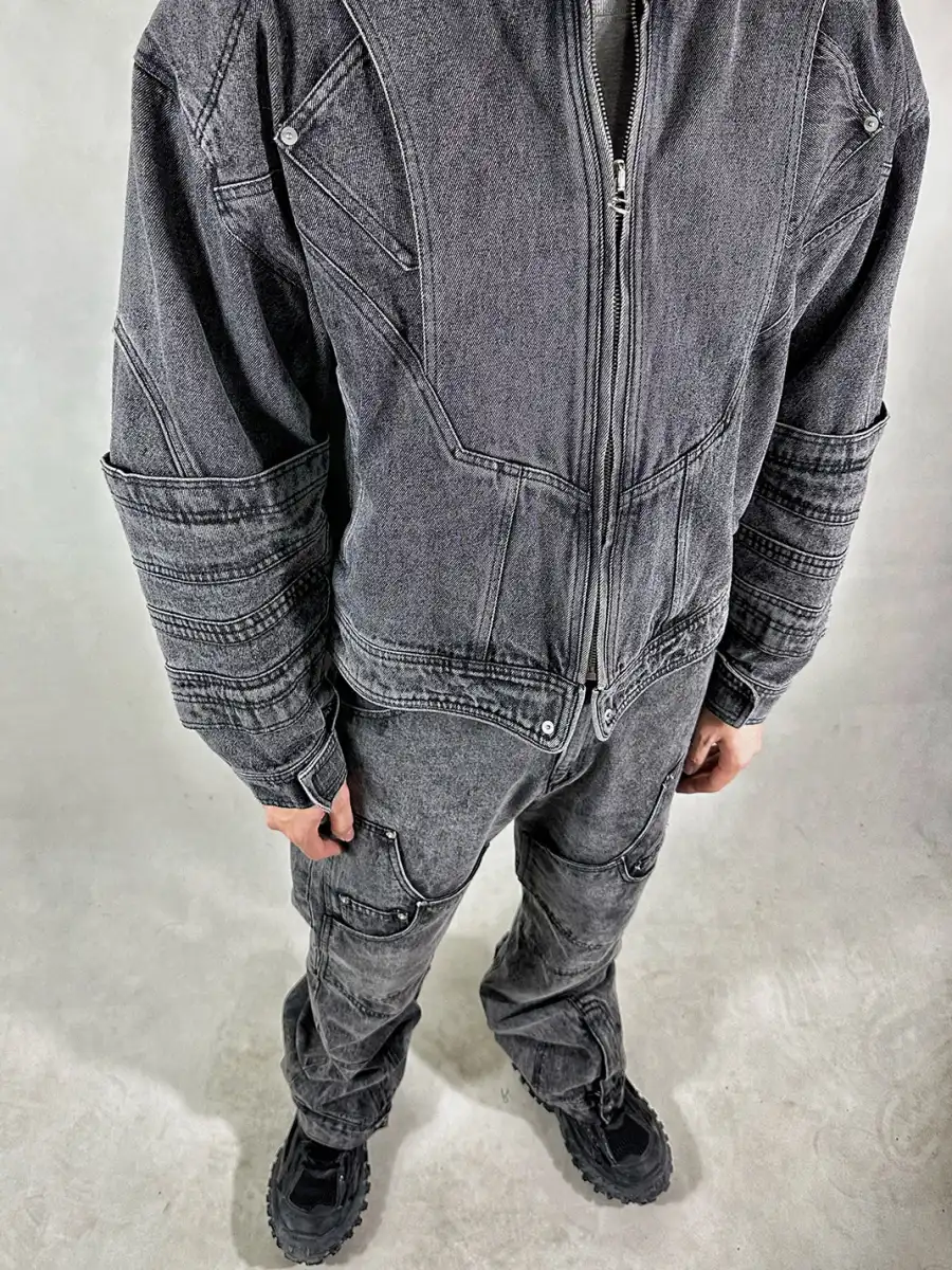WoosterArchive | Oversized Layer Sleeves Aged Biker Jacket - 2