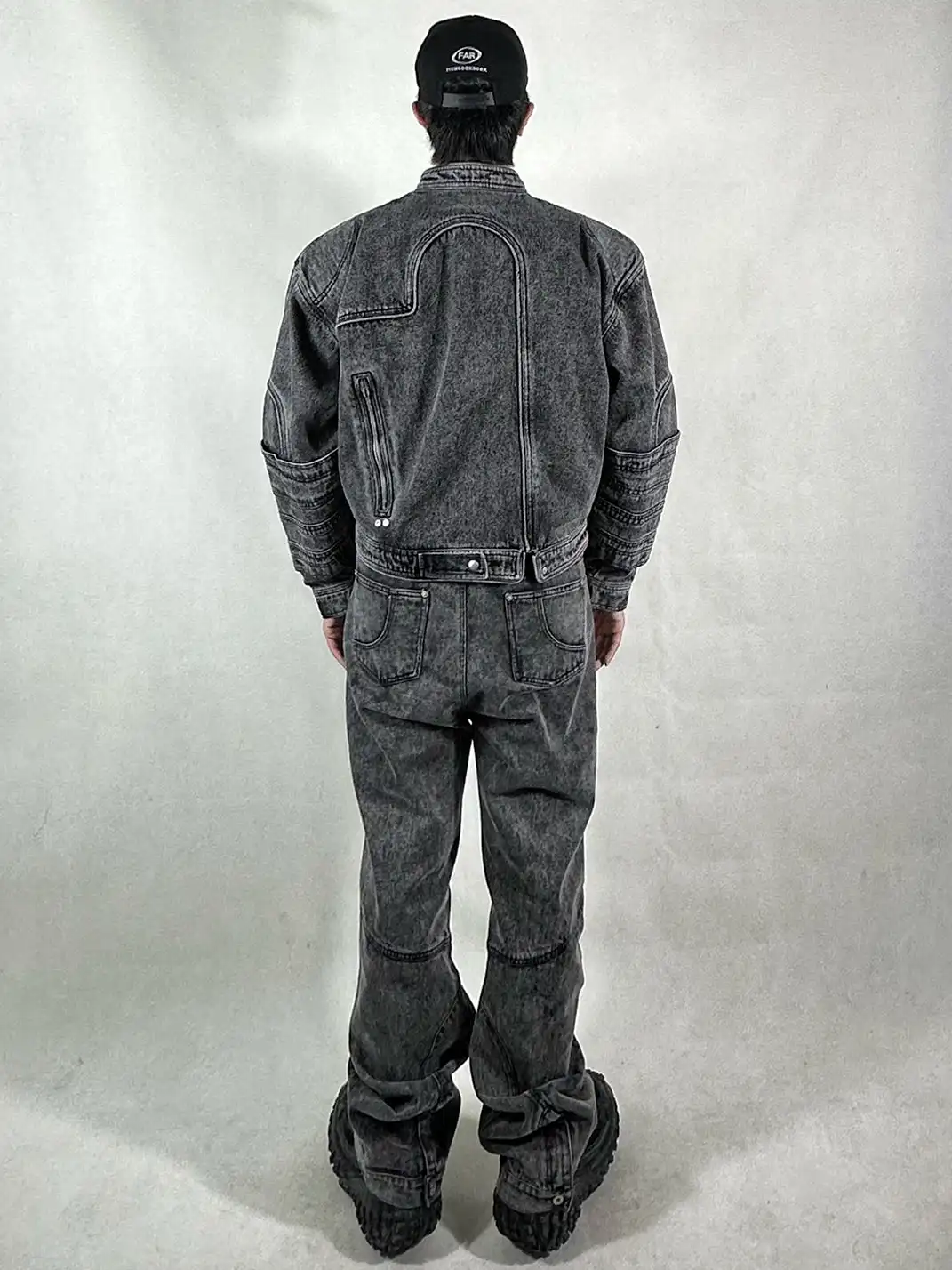 WoosterArchive | Oversized Layer Sleeves Aged Biker Jacket