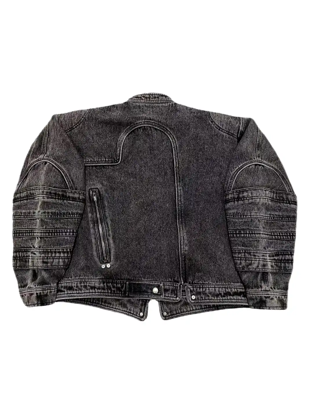 WoosterArchive | Oversized Layer Sleeves Aged Biker Jacket