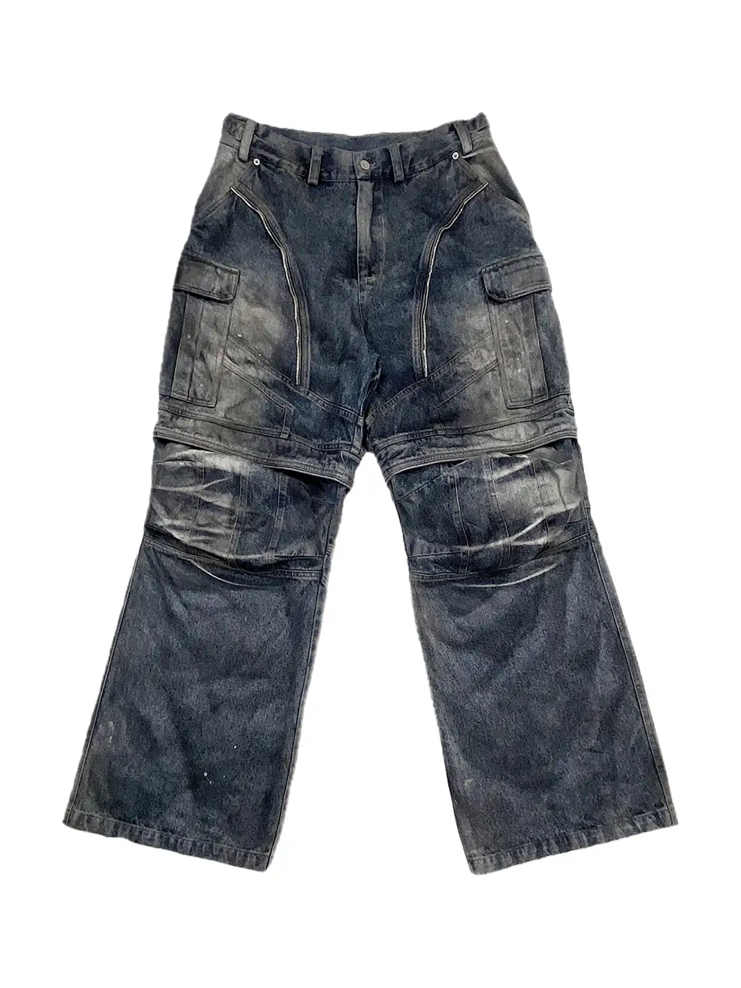 WoosterArchive | Pintuck Aged Cargo Loose Fit Jeans