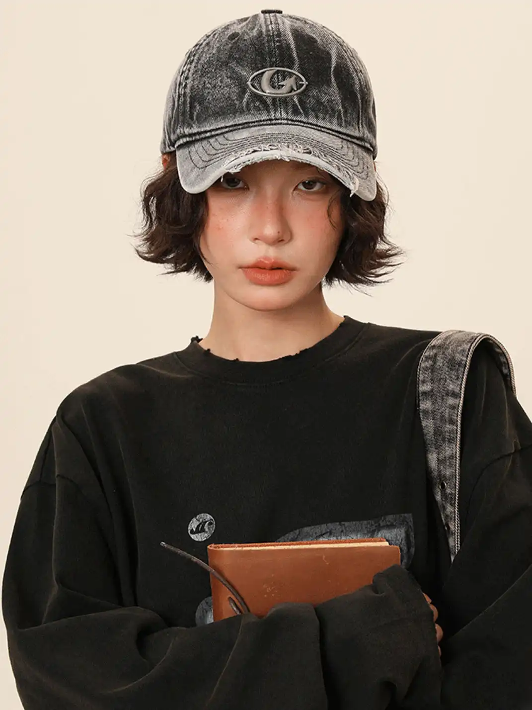 IIING | Curved Brim Washed Denim Baseball Cap