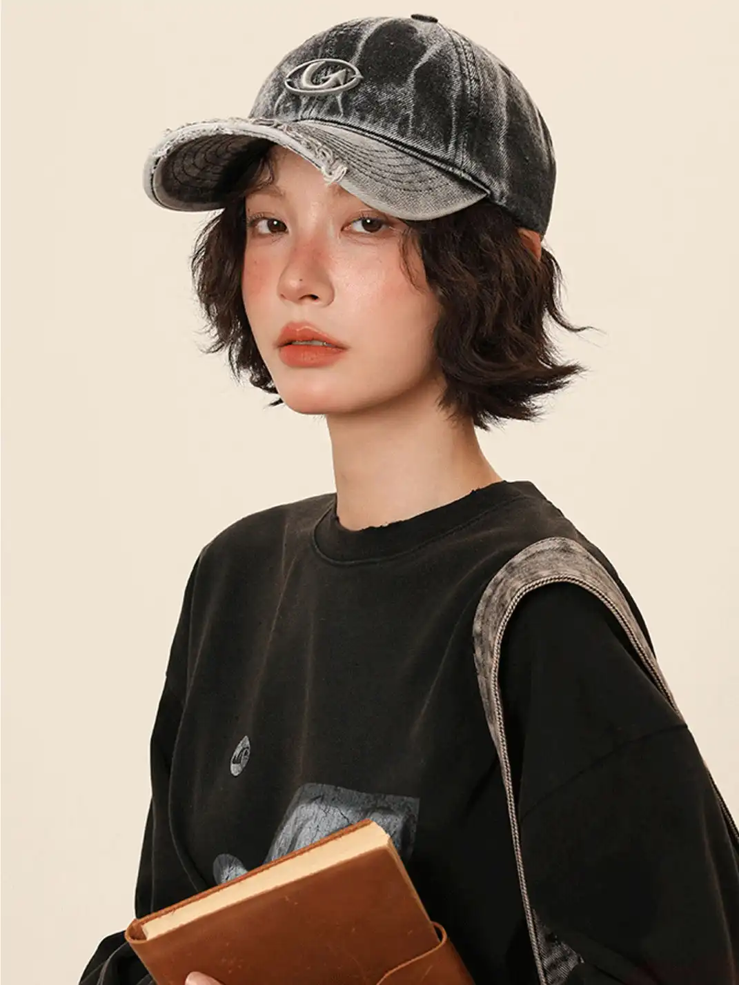 IIING | Curved Brim Washed Denim Baseball Cap