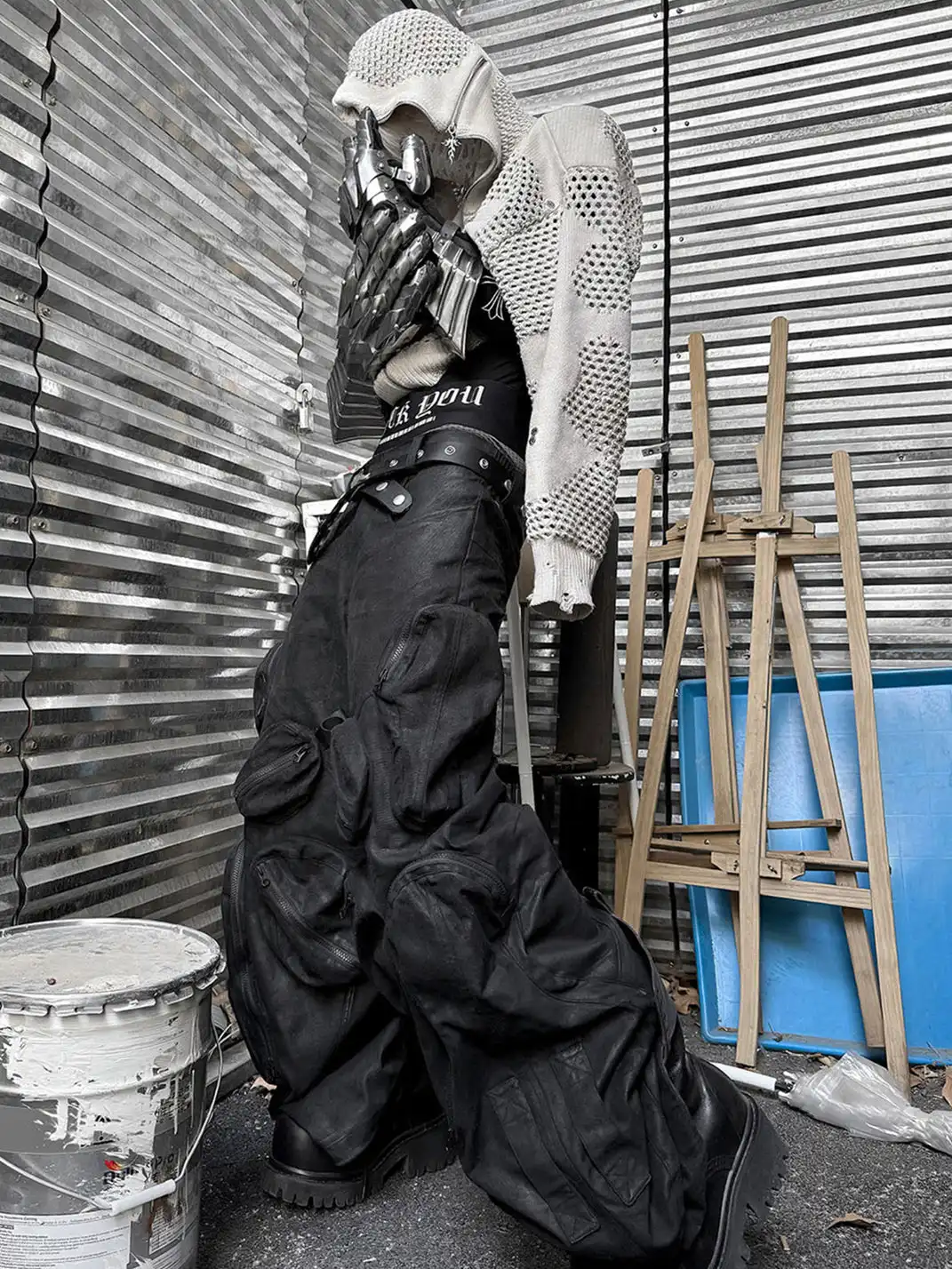 Vanguardia | Dark Pioneer Waxed Loose Utility Pants