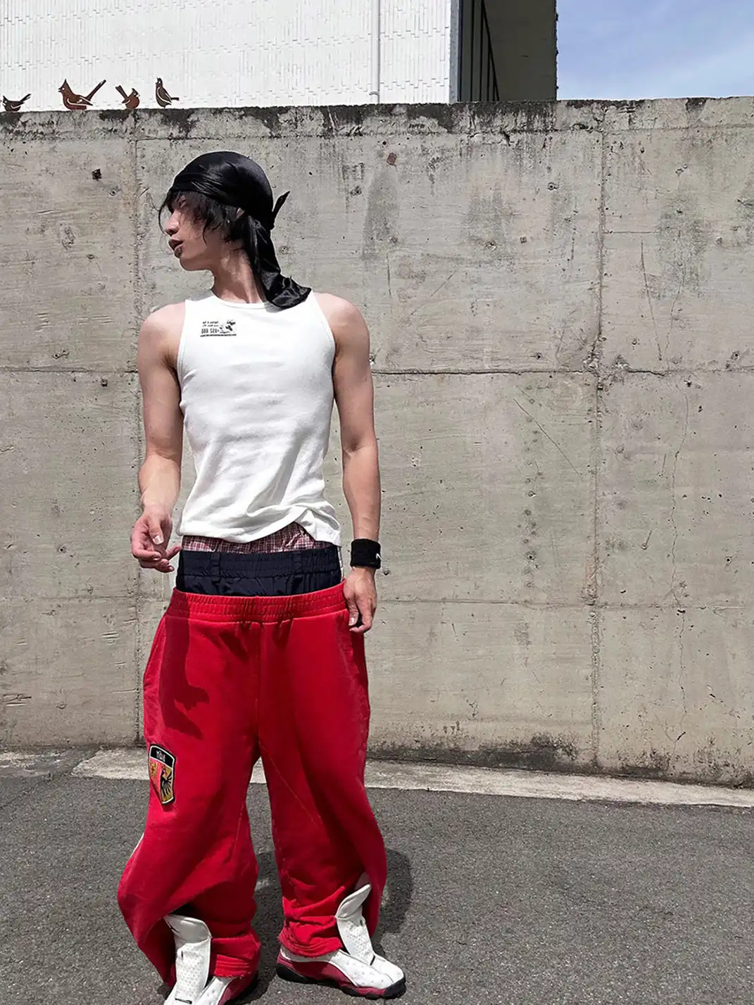 Vanguardia | Triple Waistline Paneling Sagging Cotton Sweatpants