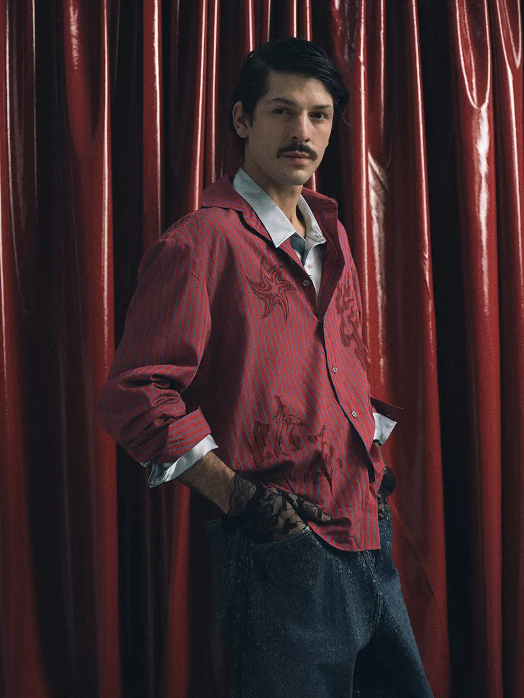 TREclub | Retro Fire Red Stripe Shirt