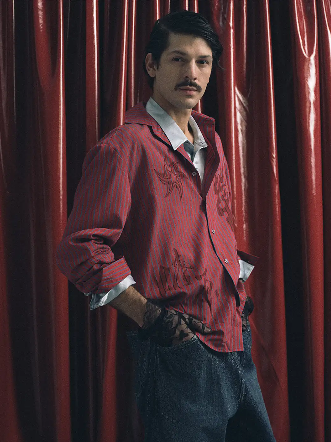 TREclub | Retro Fire Red Stripe Shirt