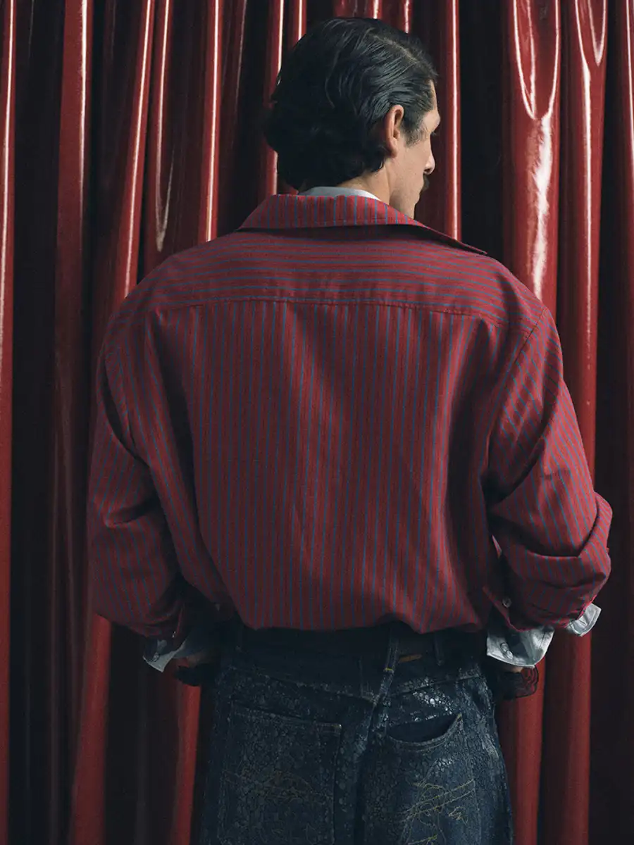 TREclub | Retro Fire Red Stripe Shirt - 4