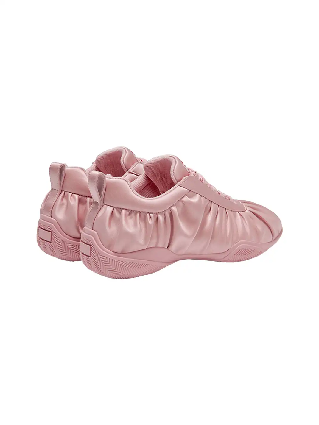 SHOESZOOO | "SatinBloom Drape" Wrinkled Retro Tariner-Pink