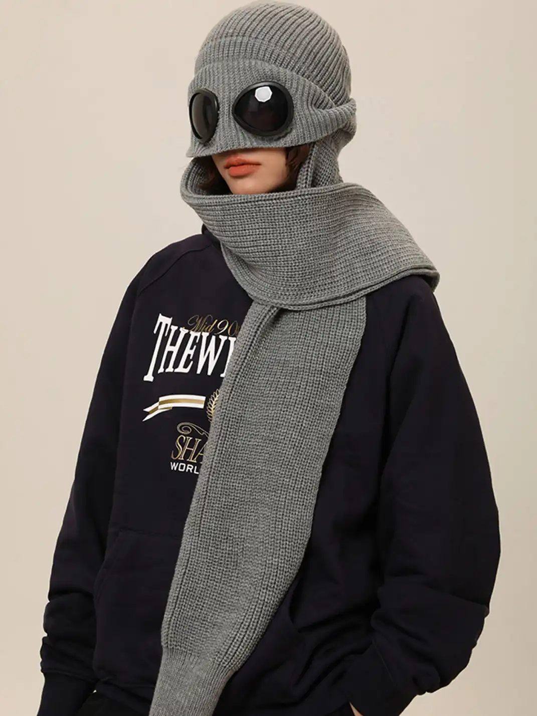 IIING | Flight Sunglasses Knit Scarf Beanie-Gray