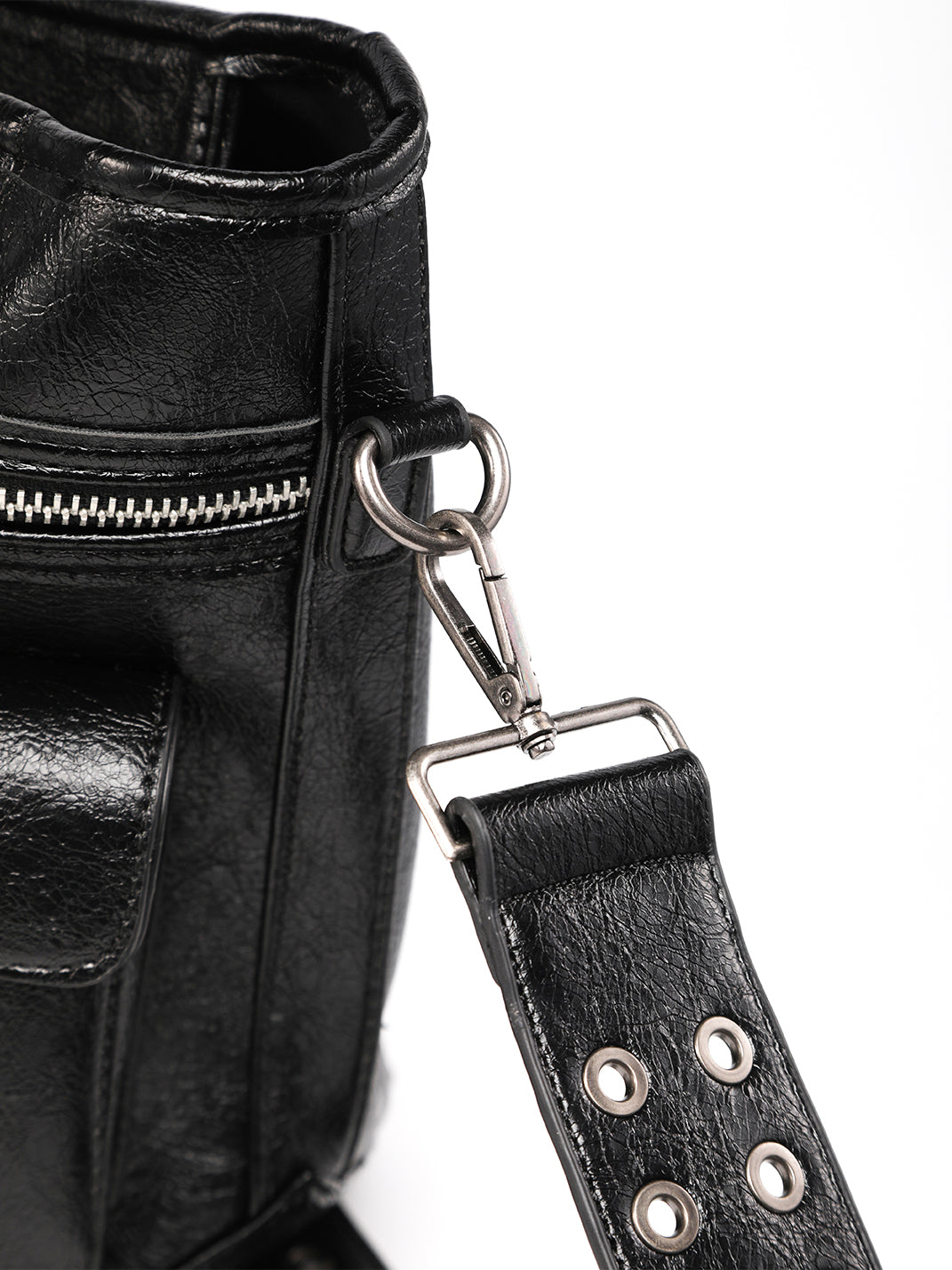バッグ REBEL WAVE leather shoulder bagBostonbag REBEL WAVE | Cross Pattern Cracked PU Leather Tote Bag | PSYLOS1