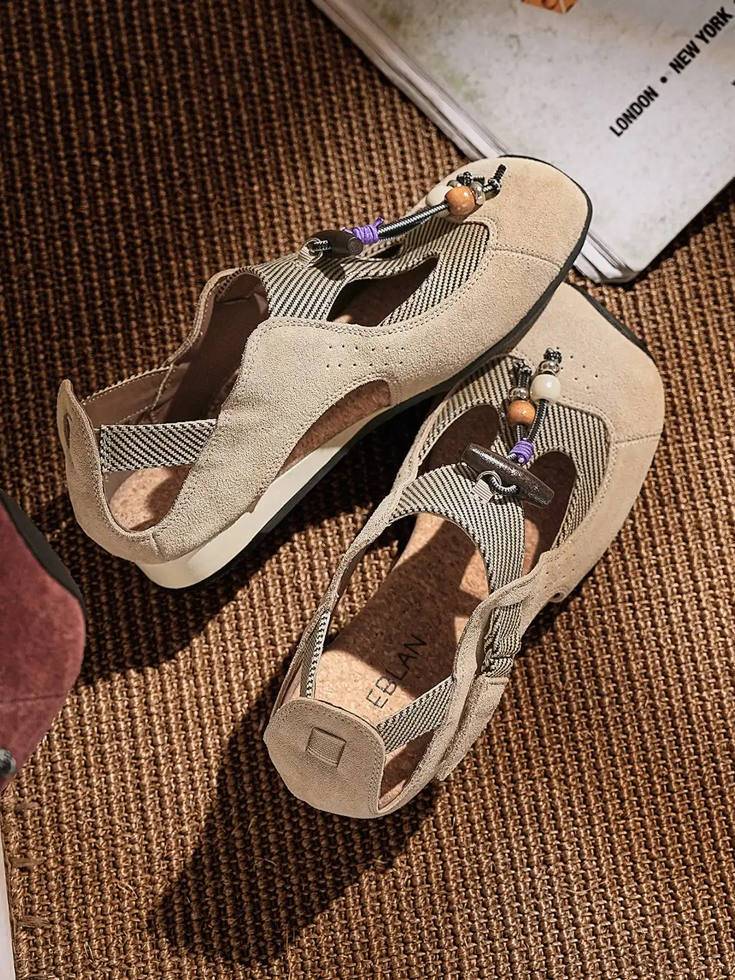 EBLAN | Nomad Loop Ethical T-Strap Ballet Sandal