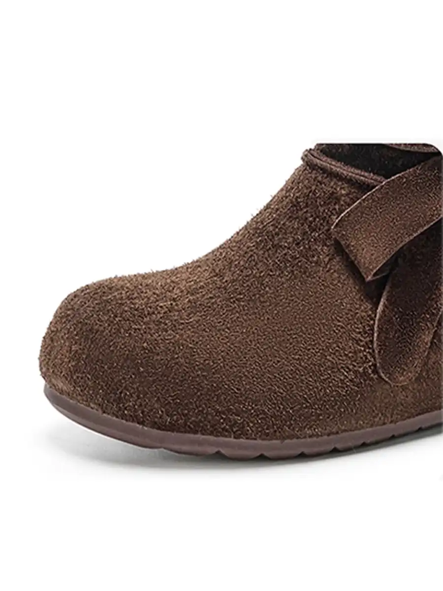 EBLAN | Maillard Velvet Bowtie Ankle Boots - 4