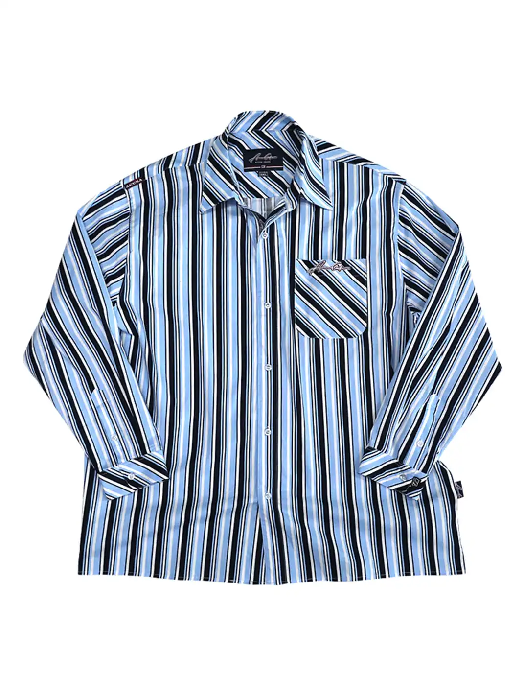 ACUSA | Y2K Color Block Stripe Cotton Oversized Shirt