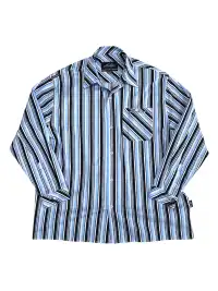 ACUSA | Y2K Color Block Stripe Cotton Oversized Shirt