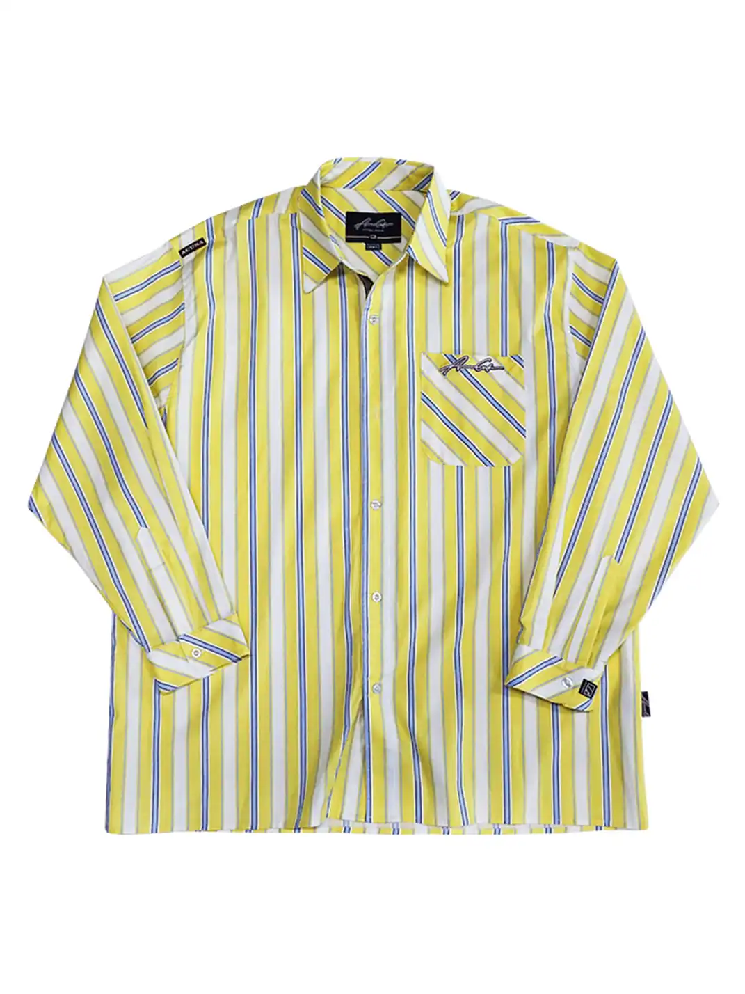 ACUSA | Y2K Color Block Stripe Cotton Oversized Shirt