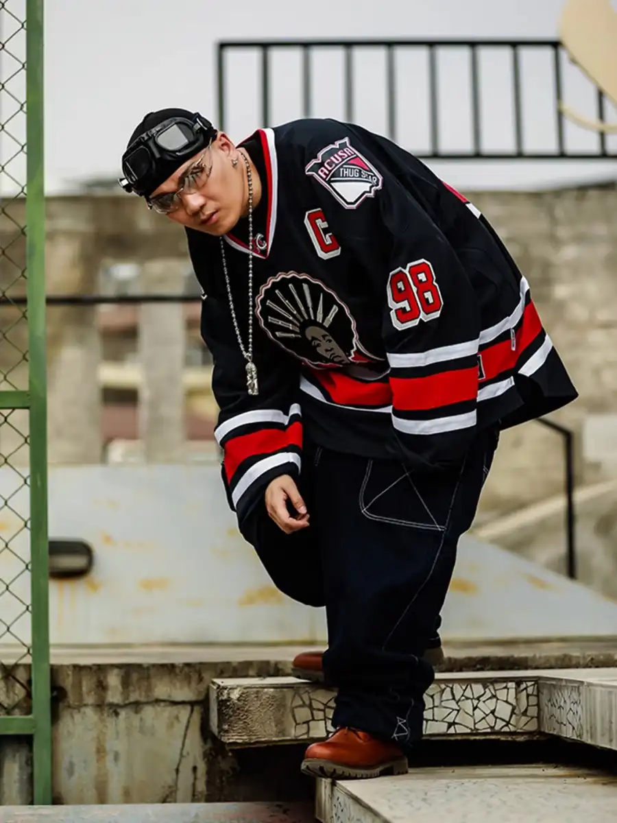 ACUSA | "AFRO" Rangers Colorway Oversized Hockey Jersey - 3