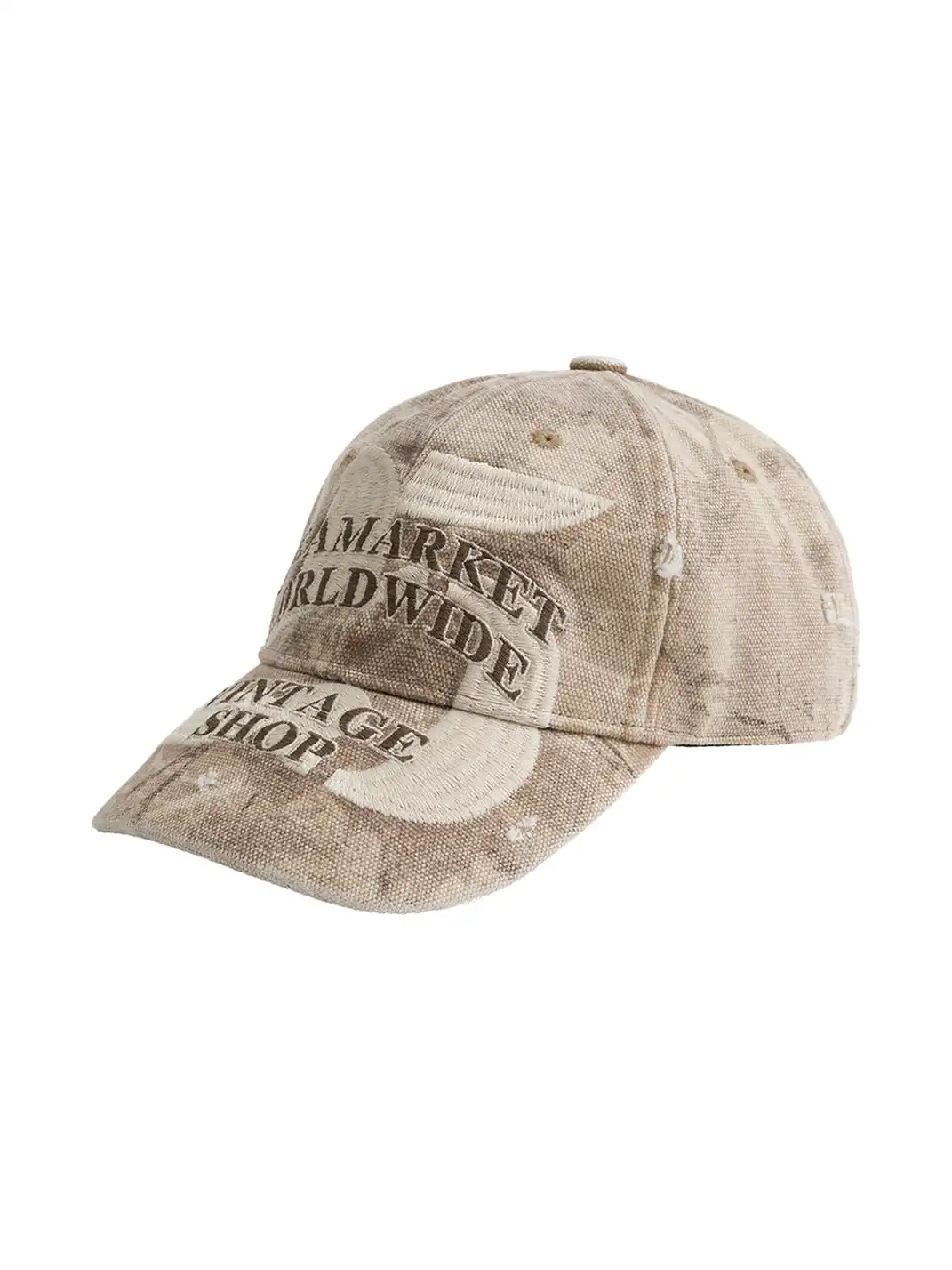 FLEAMARKET | "Worldwide" 25 Washed Curve Brim Baseball Cap