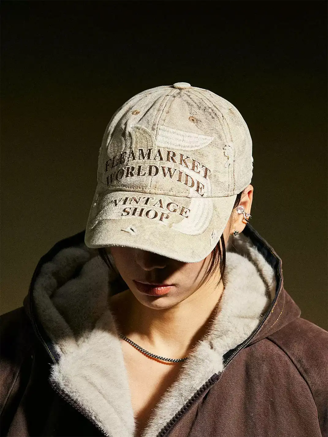 FLEAMARKET | "Worldwide" 25 Washed Curve Brim Baseball Cap