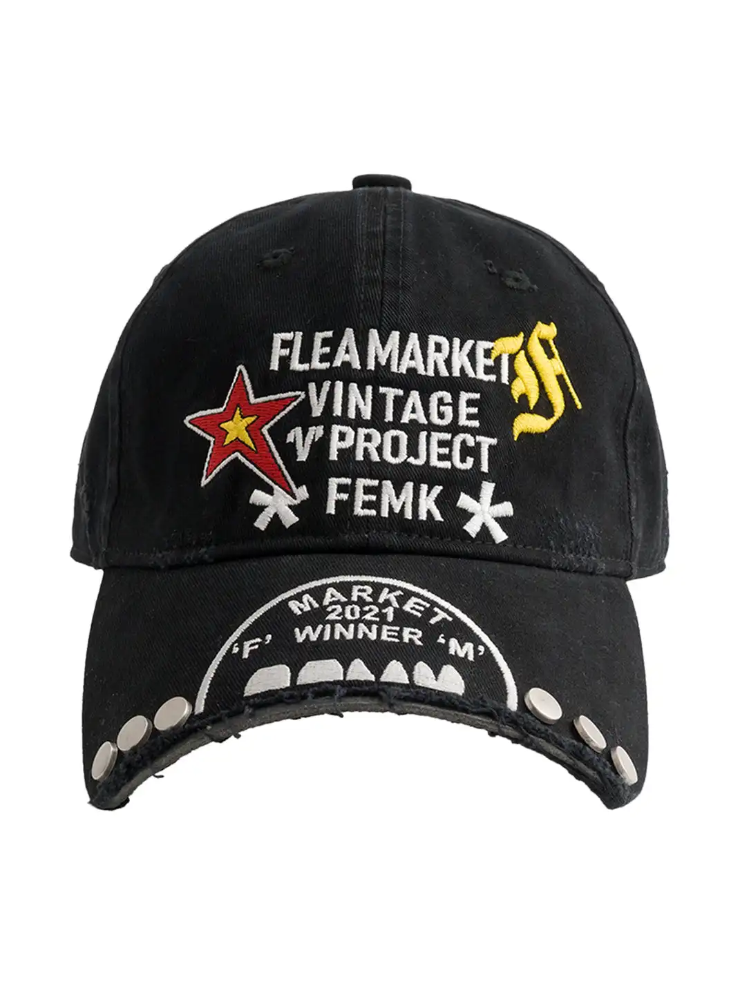 FLEAMARKET | "V Project" Stitchwork Curve Brim Baseball Cap