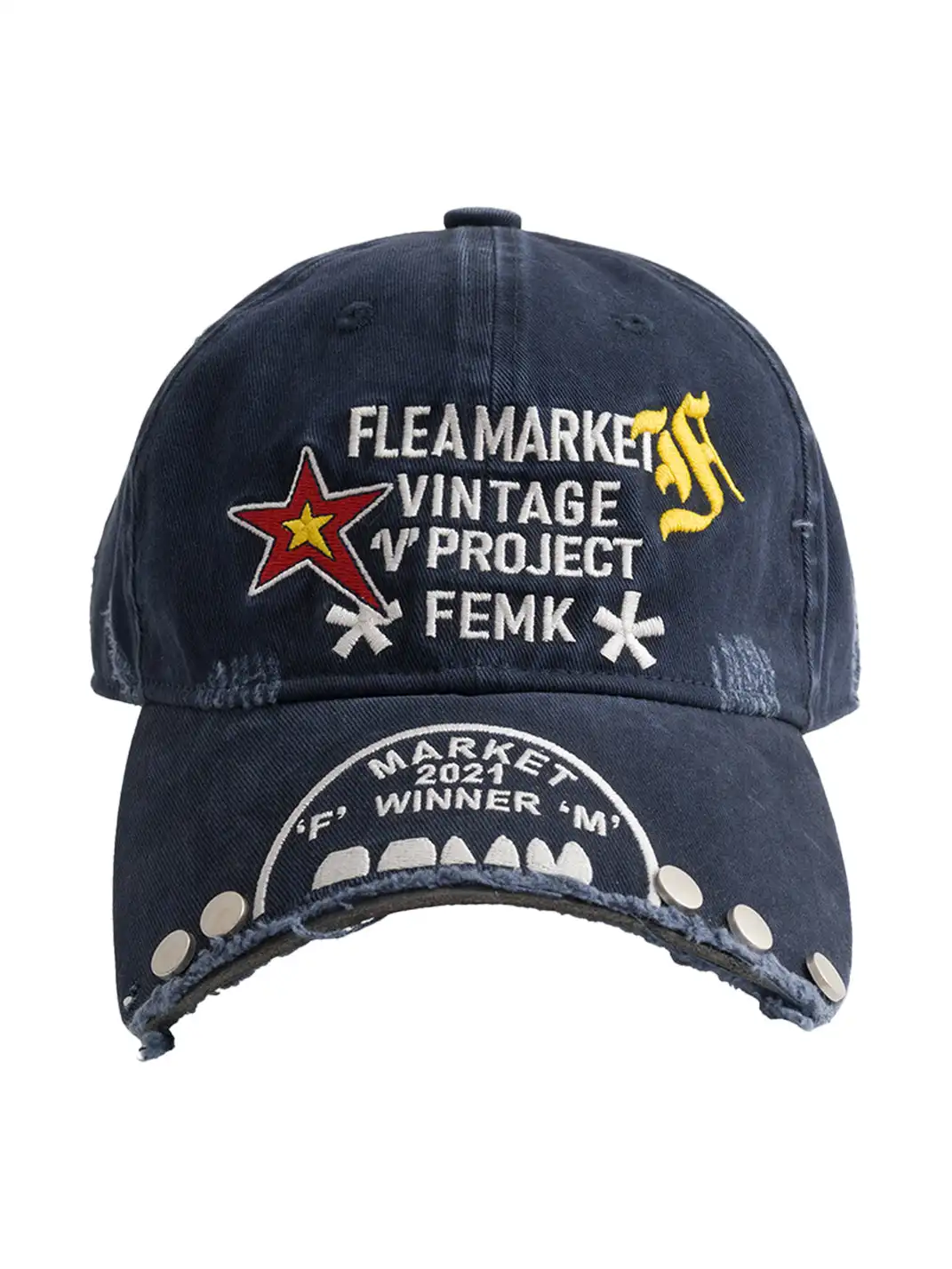 FLEAMARKET | "V Project" Stitchwork Curve Brim Baseball Cap