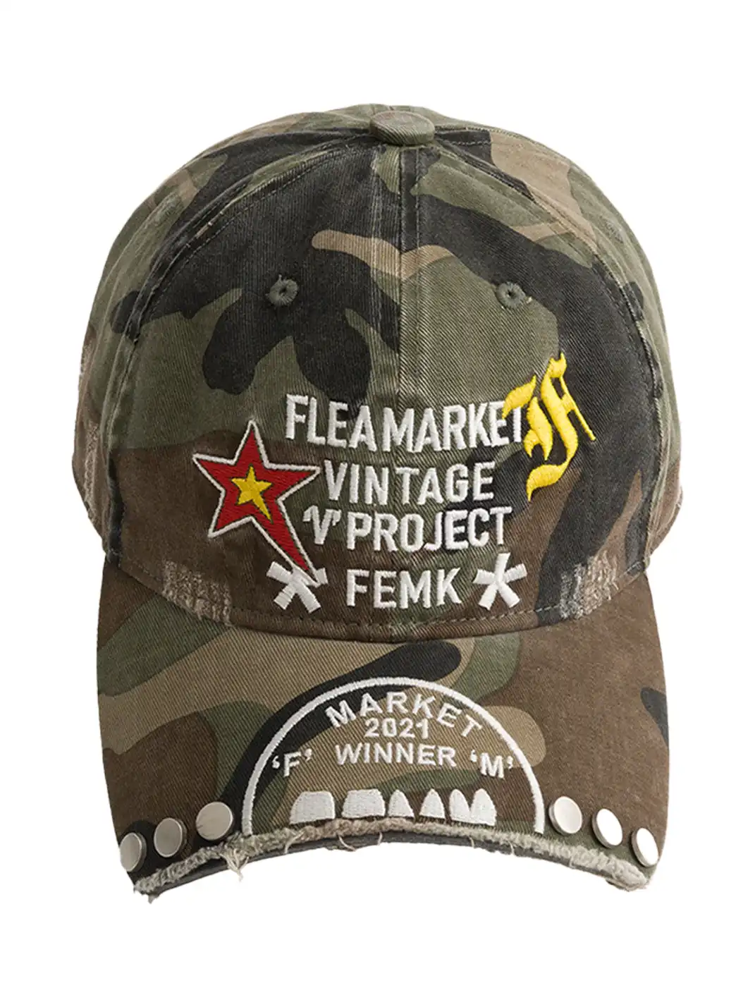 FLEAMARKET | "V Project" Stitchwork Curve Brim Baseball Cap