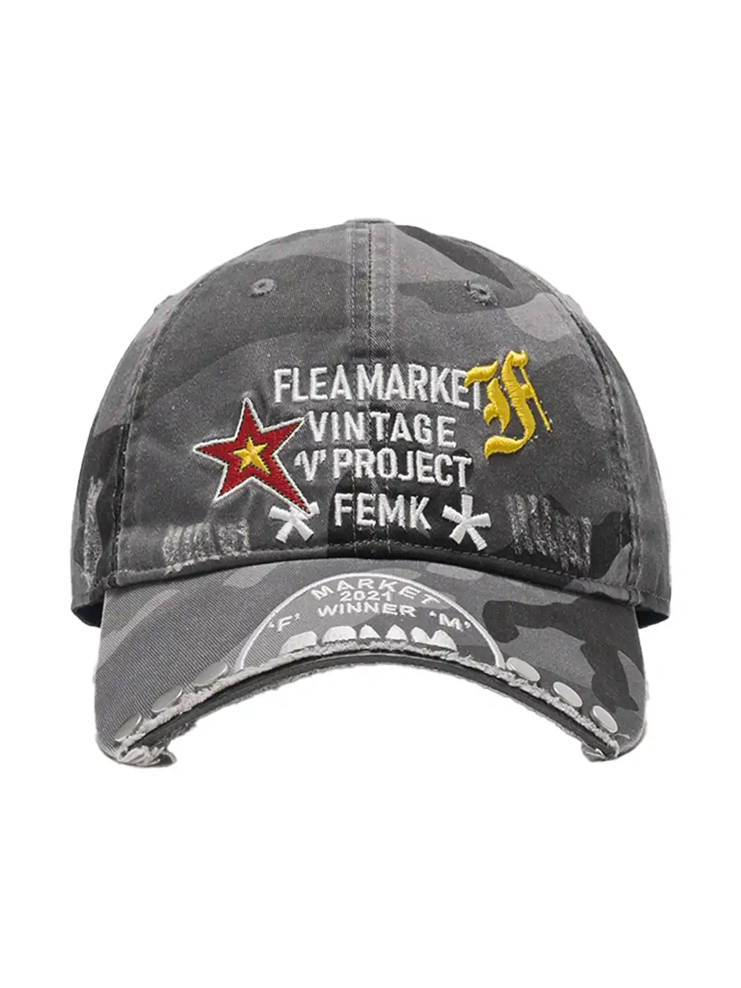FLEAMARKET | "V Project" Stitchwork Curve Brim Baseball Cap