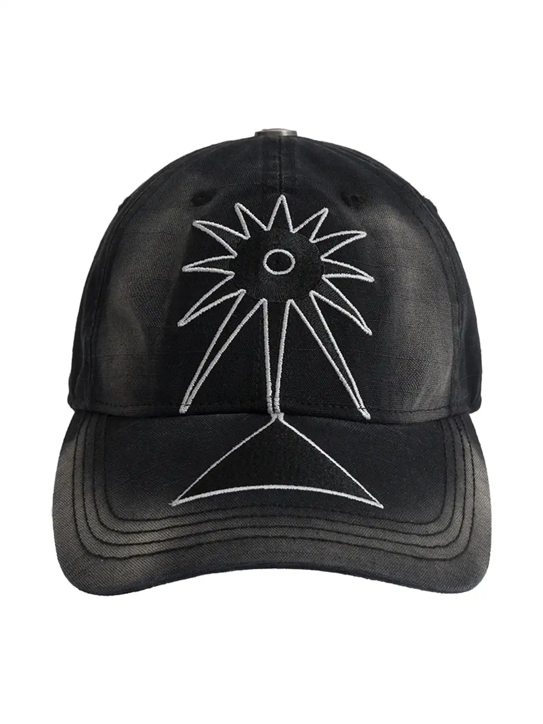 FLEAMARKET | Totem Heavy Washed Curve Brim Cap-Black