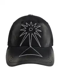 FLEAMARKET | Totem Heavy Washed Curve Brim Cap-Black