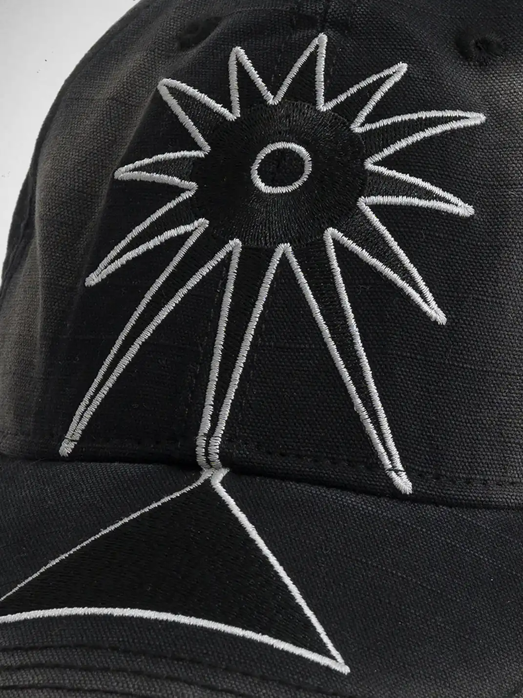FLEAMARKET | Totem Heavy Washed Curve Brim Cap-Black