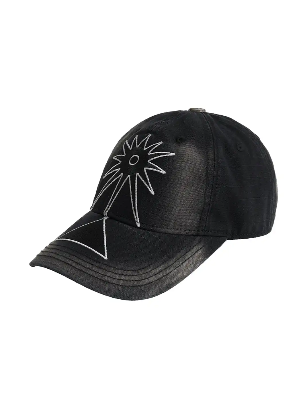FLEAMARKET | Totem Heavy Washed Curve Brim Cap-Black