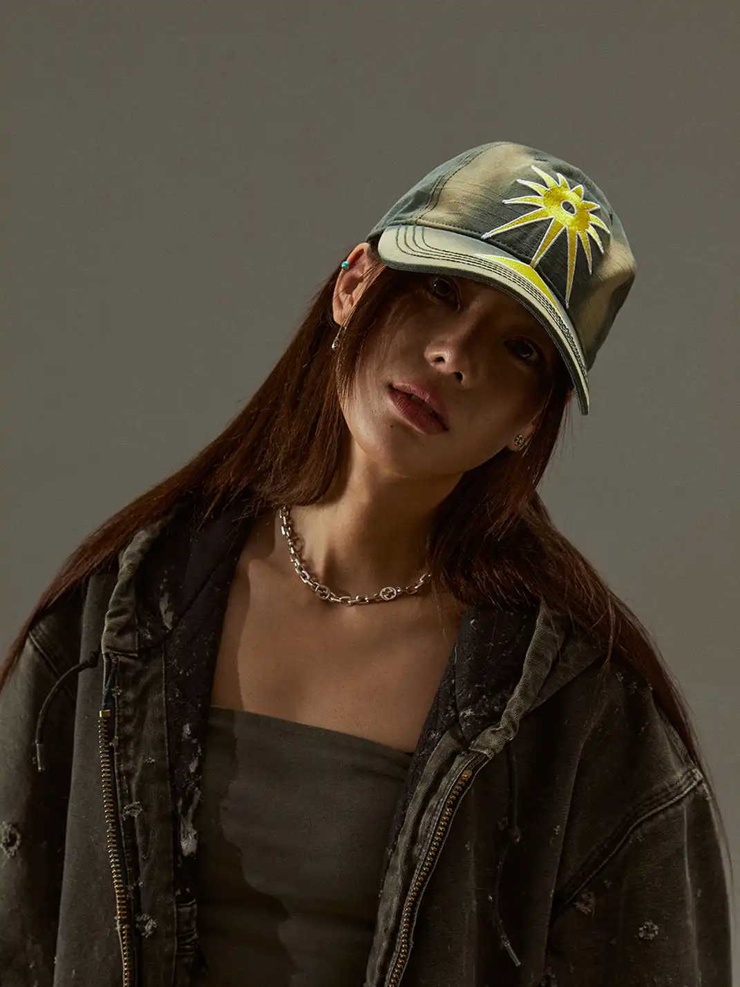 FLEAMARKET | Totem Heavy Washed Curve Brim Cap-Denim Blue