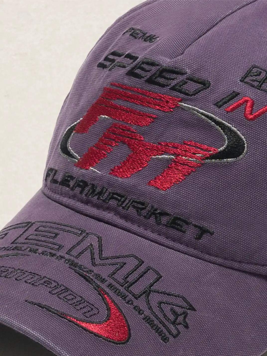 FLEAMARKET | "Speed In FM" Stitchwork Racing Curve Brim Cap