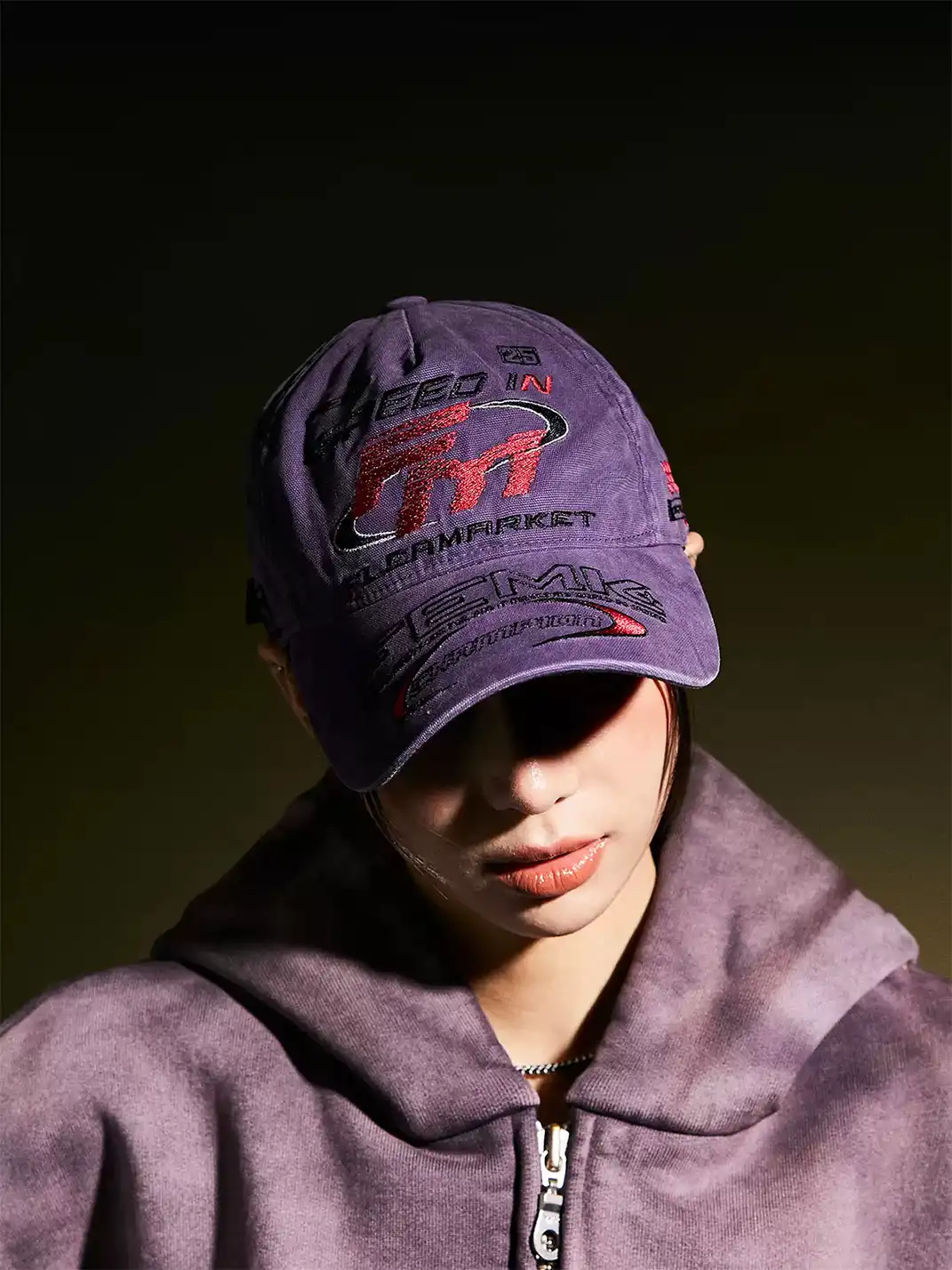 FLEAMARKET | "Speed In FM" Stitchwork Racing Curve Brim Cap